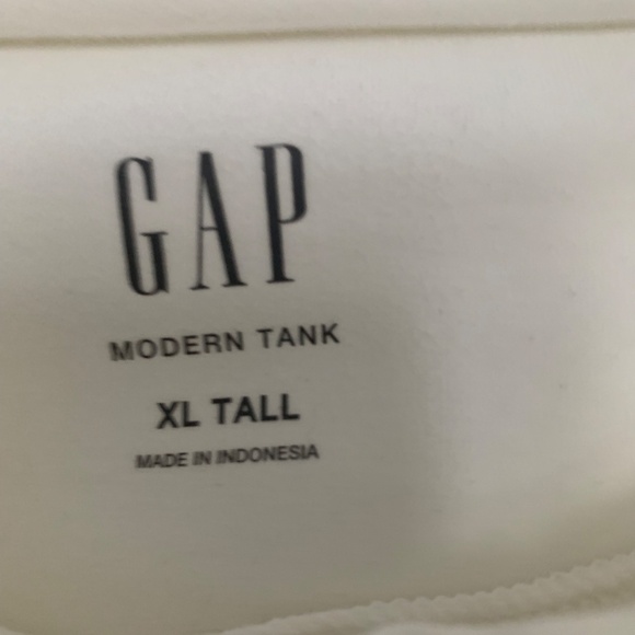 GAP Modern Funnel Neck XL Tall Ruched White Cropped Tank Top - Picture 2 of 5